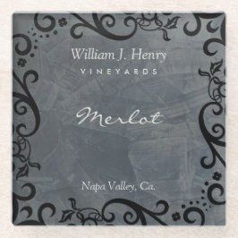 Personaliseer leisteen en zwarte rol wijnglas Coas Glazen Onderzetter