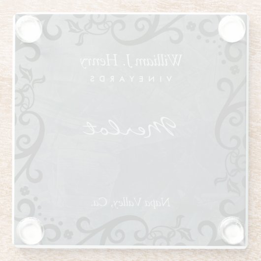 Personaliseer leisteen en zwarte rol wijnglas Coas Glazen Onderzetter (Achterkant)