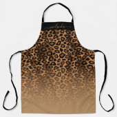 Personaliseer Leopard Ombre Dierenprint Schort (Voorkant)