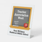 Personaliseer leraar appreciatie week dank u reclamebord met voetstuk (Voorkant)