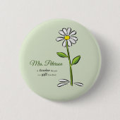 Personaliseer, Leraar Bedankt, Religieuze Bloem Ronde Button 5,7 Cm (Voorkant)