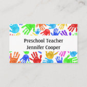 Personaliseer leraar kleuter overdag visitekaartje (Voorkant)