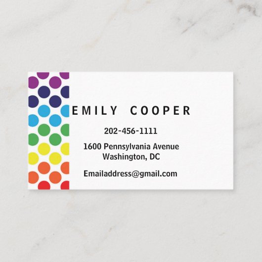 Personaliseer leraar kleuter overdag visitekaartje (Achterkant)