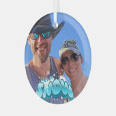 Personaliseer LET IT SNOW Foto Glas Ornament (Voorkant links)
