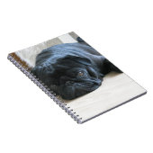 Personaliseer leuke zwarte Pug puppy accessoires n Notitieboek (Rechterzijde)