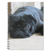 Personaliseer leuke zwarte Pug puppy accessoires n Notitieboek (Voorkant)