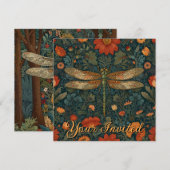 Personaliseer libel sinaasappel bloemenboho chic kaart (Voorkant / Achterkant)