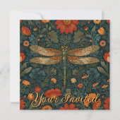 Personaliseer libel sinaasappel bloemenboho chic kaart (Voorkant)