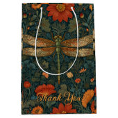 Personaliseer libel sinaasappel bloemenboho chic medium cadeauzakje (Voorkant)