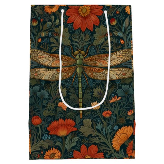 Personaliseer libel sinaasappel bloemenboho chic medium cadeauzakje (Achterkant)