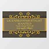 Personaliseer Licentiehouder Kapper Gezocht Salon Raamsticker (Vel)