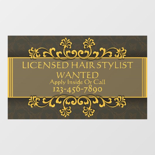 Personaliseer Licentiehouder Kapper Gezocht Salon Raamsticker (Vel)