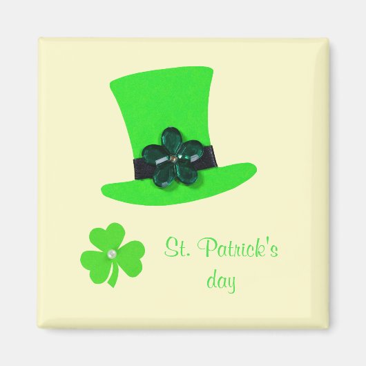 Personaliseer Licht Groen pet voor St. Patrick's d Magneet (Voorkant)