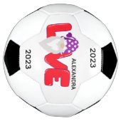 Personaliseer liefdesbrood met rood Paars voetbal (Gedraaid)