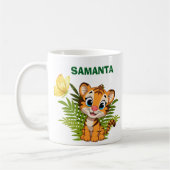 Personaliseer Little Tiger & Butterfly Klassieke M Koffiemok (Links)