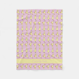 Personaliseer Little Yellow Duck Schattige Baby Ki Fleece Deken