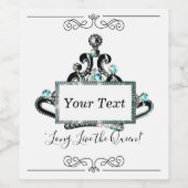 Personaliseer "Long Live the Queen" Wijn Etiket (Enkel label)
