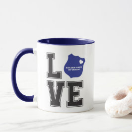 Personaliseer Love Heart Badge Politie Mok
