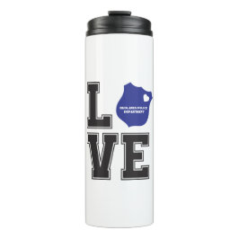 Personaliseer Love Heart Badge Politie Ondersteuni Thermosbeker