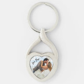 Personaliseer Love You Heart Shape Foto Sleutelhanger (Voorkant)