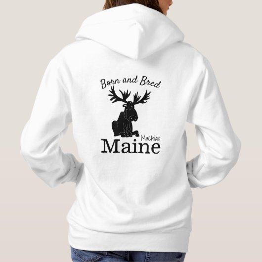 Personaliseer Made in jouw stad, State Moose Hoodie (Achterkant)