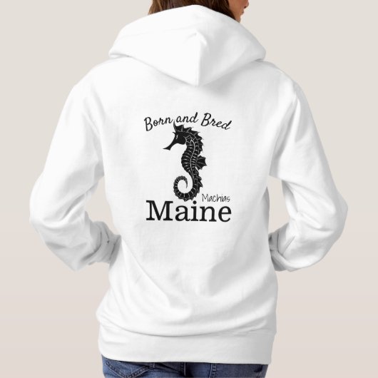 Personaliseer Made in jouw stad, State Seahorse Hoodie (Achterkant)