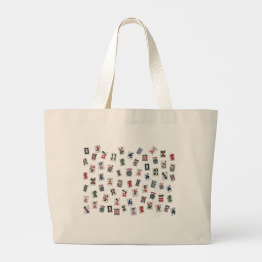 Personaliseer Mahjong tegels (symbolen) grote canv Grote Tote Bag (Achterkant)