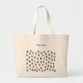 Personaliseer Mahjong tegels (symbolen) grote canv Grote Tote Bag (Voorkant)
