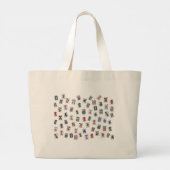 Personaliseer Mahjong tegels (symbolen) grote canv Tote Bag (Achterkant)