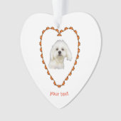 Personaliseer Maltese puppy in hart Ornament (voorkant)