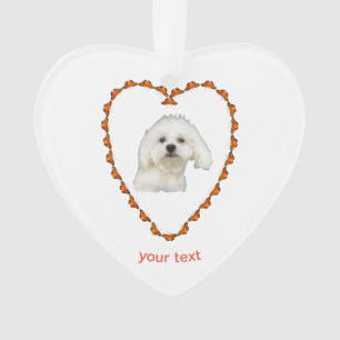 Personaliseer Maltese puppy in hart Ornament