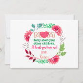 Personaliseer mam sorry over je andere kinderen feestdagenkaart (Voorkant)
