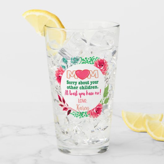 Personaliseer mam sorry over je andere kinderen glas (Voorkant ijs)