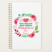 Personaliseer mam sorry over je andere kinderen planner (Voorkant)