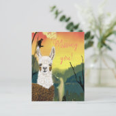 Personaliseer Mama Llama Ik Mis Je  Briefkaart (Staand voorkant)