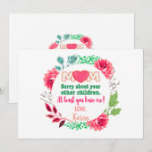 Personaliseer Mama Sorry Voor Je Andere Kinderen Feestdagenkaart (Voorkant / Achterkant)