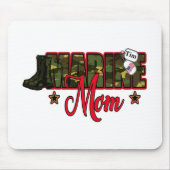 Personaliseer Marine Mam met Dog Label Muismat (Voorkant)