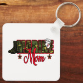 Personaliseer Marine Mam met Dog Label Sleutelhanger (Achterkant)