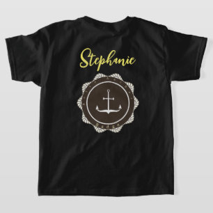 Personaliseer marinierretro Anchor en badge T-shirt