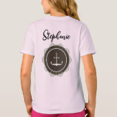 Personaliseer marinierretro Anchor en badge T-shirt (Achterkant)