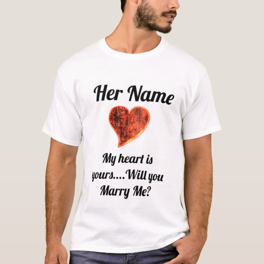 Personaliseer Marry me Shirt... ze zal er van houd T-shirt (Voorkant)