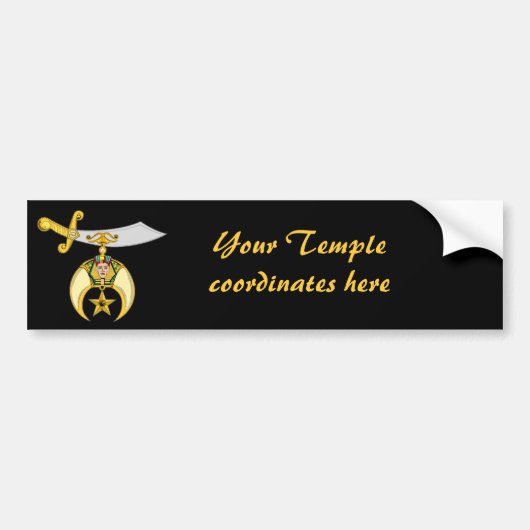 Personaliseer Masonic & Shriners Embleem Bumpersticker (Voorkant)