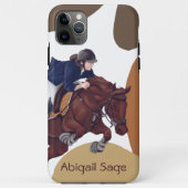 Personaliseer Meisje en Paardenspringen Abstract B Case-Mate iPhone Case (Achterkant)