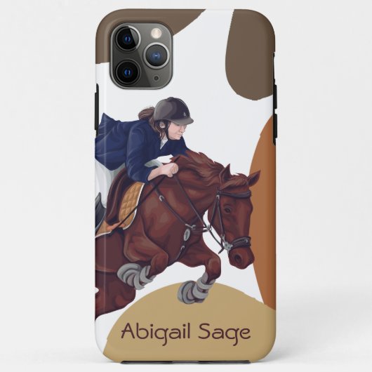 Personaliseer Meisje en Paardenspringen Abstract B Case-Mate iPhone Case (Achterkant)