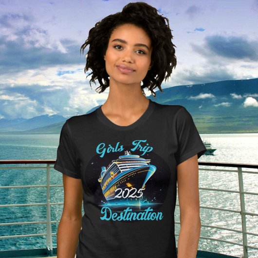 Personaliseer Meisjes Reis Cruise Jaar Bestemming T-shirt