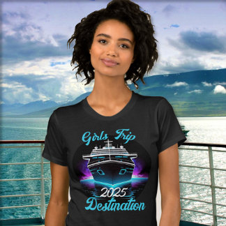 Personaliseer Meisjes Reis Cruise Jaar Bestemming T-shirt