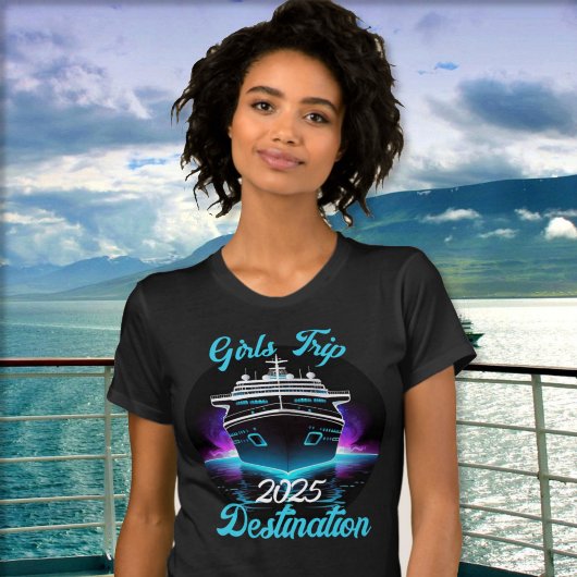 Personaliseer Meisjes Reis Cruise Jaar Bestemming T-shirt