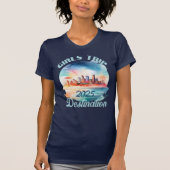 Personaliseer Meisjes Reis Jaar Strand Bestemming T-shirt (Voorkant)