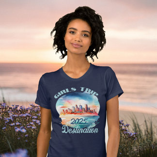 Personaliseer Meisjes Reis Jaar Strand Bestemming T-shirt