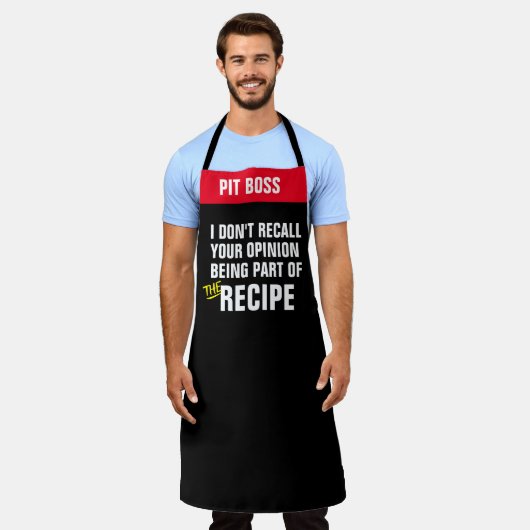 Personaliseer Mening Grappig Koksschort - Grillen! Schort (Gedragen)
